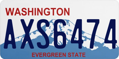 WA license plate AXS6474