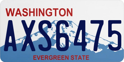 WA license plate AXS6475