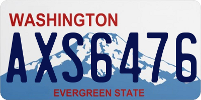 WA license plate AXS6476