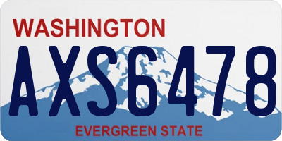 WA license plate AXS6478