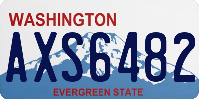 WA license plate AXS6482