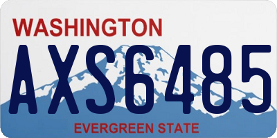 WA license plate AXS6485