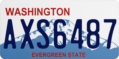 WA license plate AXS6487