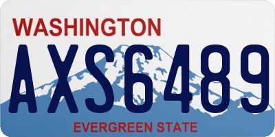 WA license plate AXS6489
