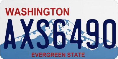 WA license plate AXS6490