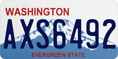 WA license plate AXS6492