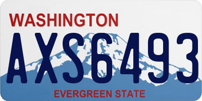 WA license plate AXS6493