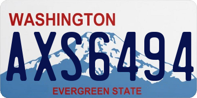 WA license plate AXS6494