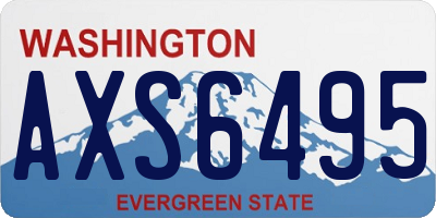 WA license plate AXS6495