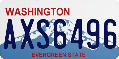 WA license plate AXS6496