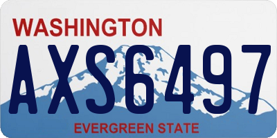 WA license plate AXS6497