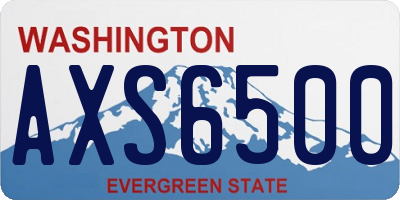 WA license plate AXS6500