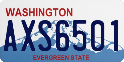 WA license plate AXS6501