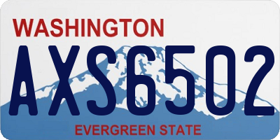 WA license plate AXS6502