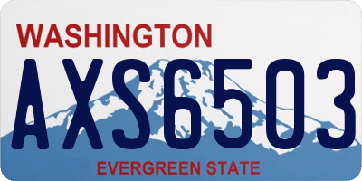 WA license plate AXS6503