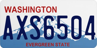 WA license plate AXS6504