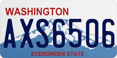 WA license plate AXS6506