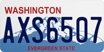 WA license plate AXS6507