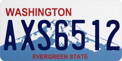 WA license plate AXS6512