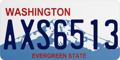 WA license plate AXS6513