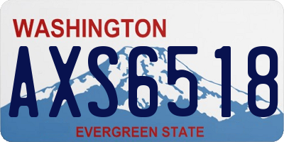 WA license plate AXS6518
