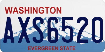 WA license plate AXS6520