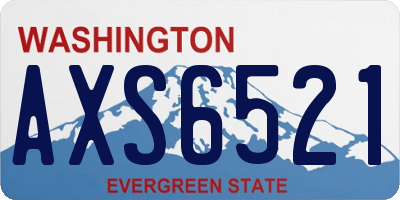 WA license plate AXS6521
