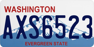 WA license plate AXS6523