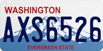 WA license plate AXS6526