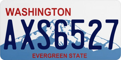 WA license plate AXS6527