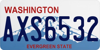 WA license plate AXS6532