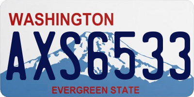 WA license plate AXS6533