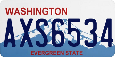 WA license plate AXS6534