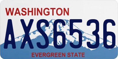 WA license plate AXS6536