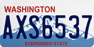WA license plate AXS6537