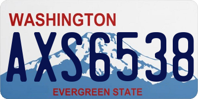 WA license plate AXS6538