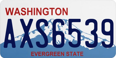 WA license plate AXS6539