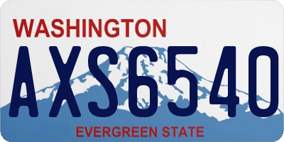 WA license plate AXS6540