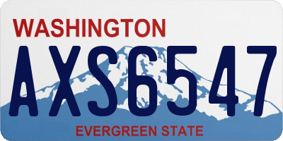 WA license plate AXS6547