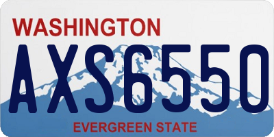 WA license plate AXS6550