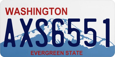 WA license plate AXS6551