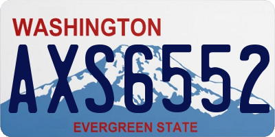 WA license plate AXS6552