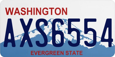 WA license plate AXS6554