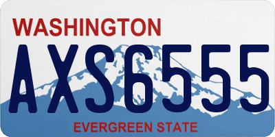 WA license plate AXS6555