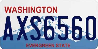 WA license plate AXS6560