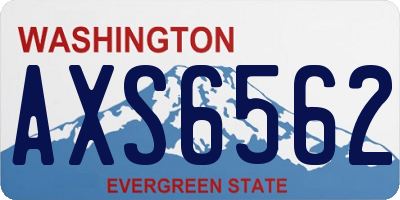 WA license plate AXS6562