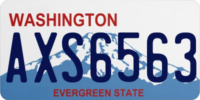 WA license plate AXS6563