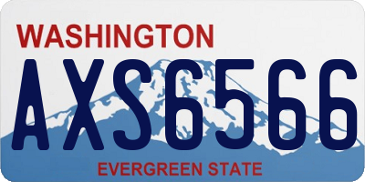 WA license plate AXS6566