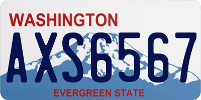 WA license plate AXS6567