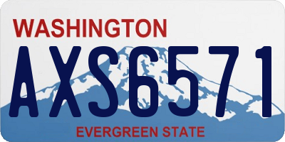 WA license plate AXS6571